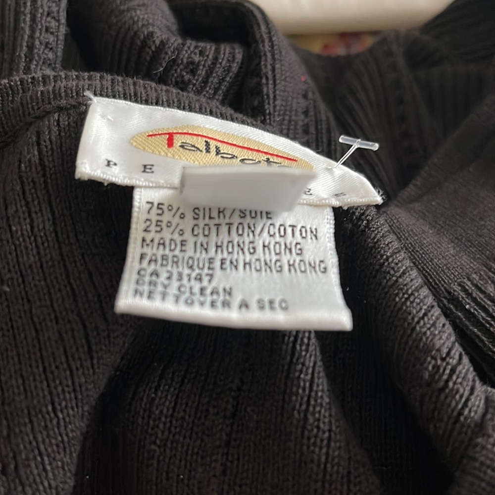Talbots Black Silk Cotton Shortsleeved Sweater - Picture 5 of 7